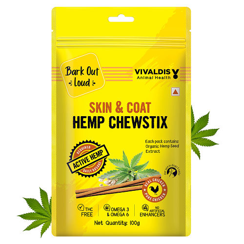 Bark Out Loud Skin Coat Hemp Chew Stix For Pets