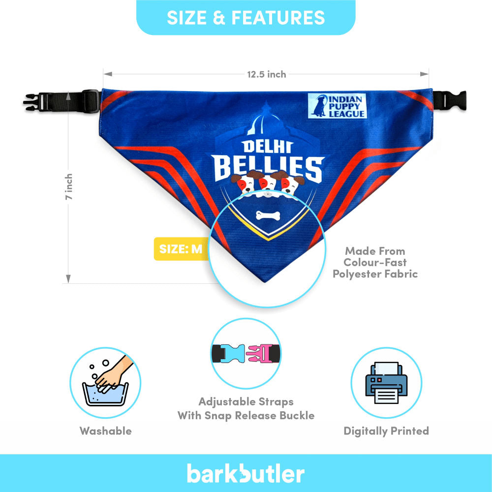 Barkbutler Delhi Bellies Bandana for Dogs | Indian Pet League — back view