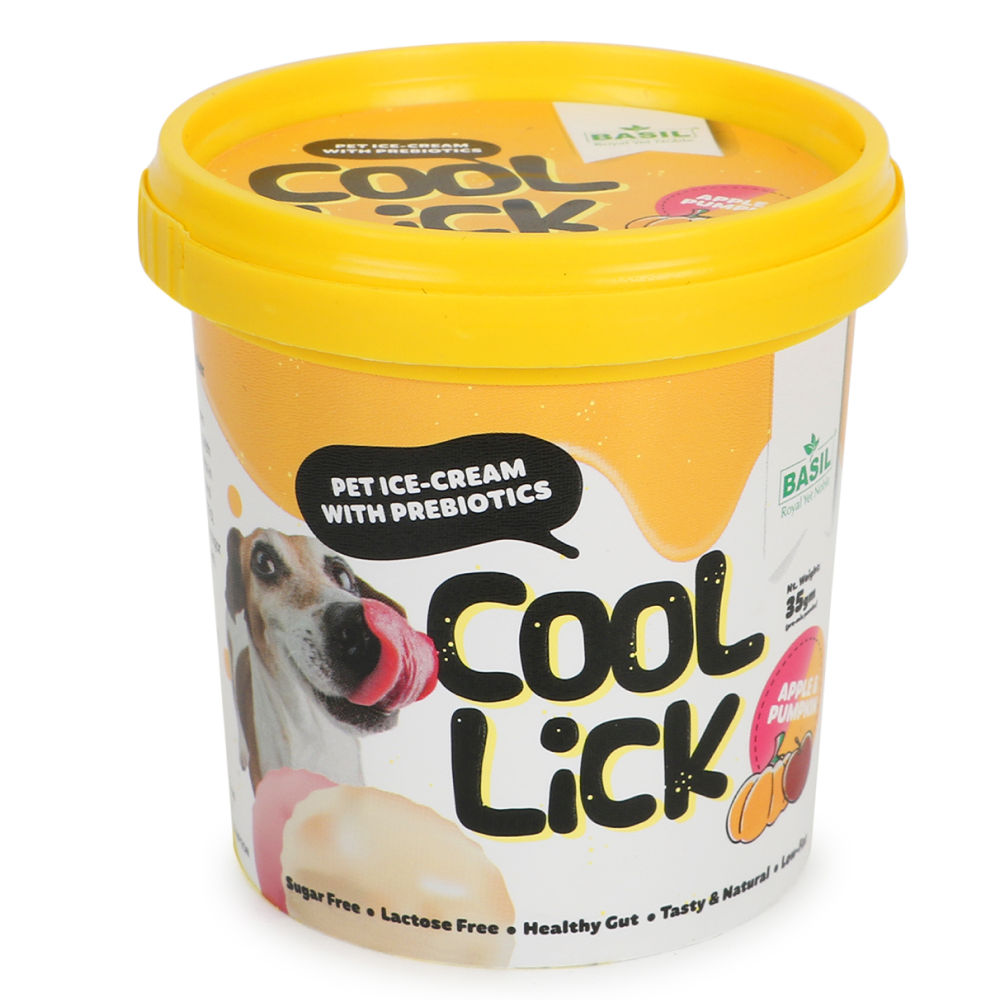 Basil Cool Lick Apple Pumpkin With Added Prebiotics Ice Cream For Dogs
