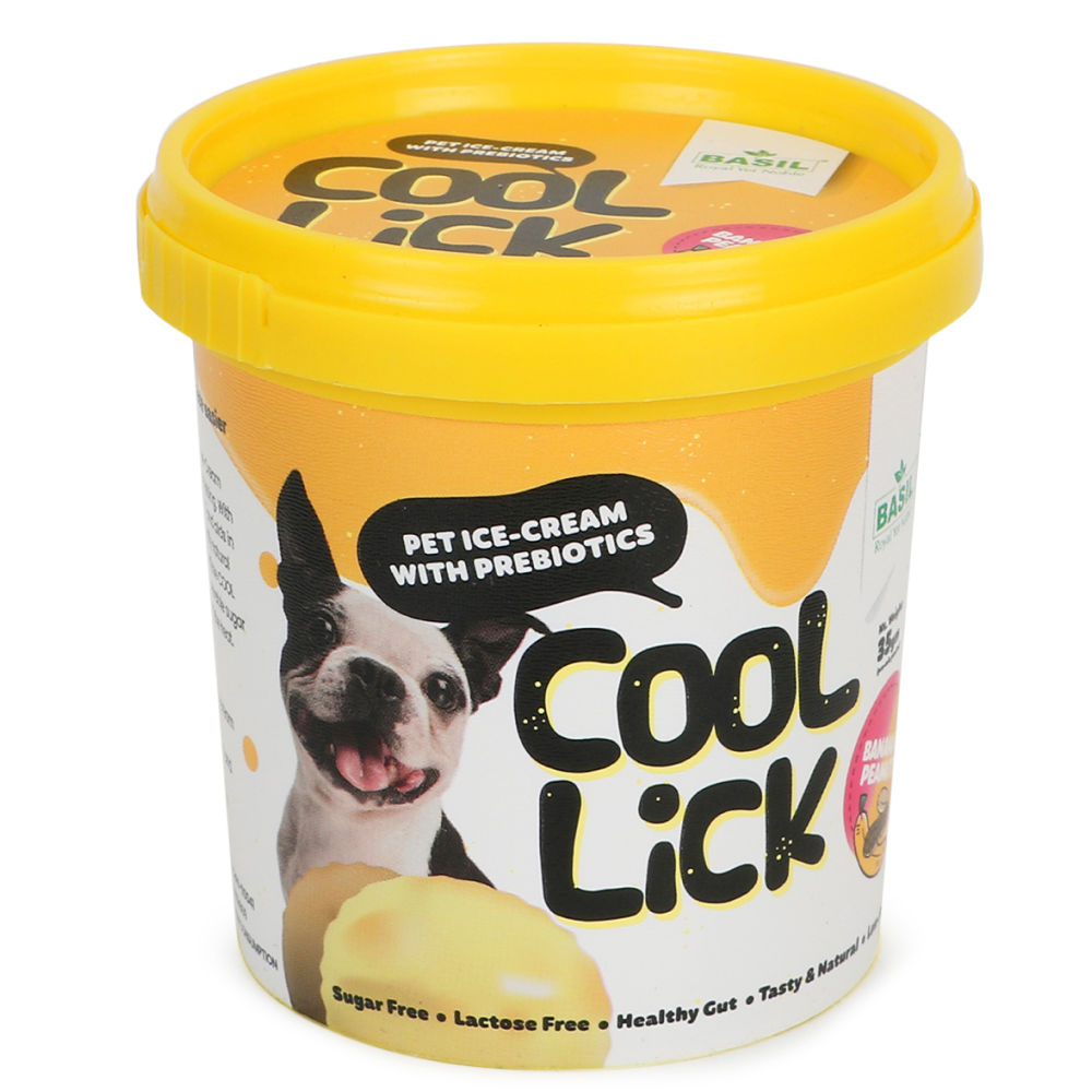 Basil Cool Lick Banana Peanuts With Added Prebiotics Ice Cream For Dogs