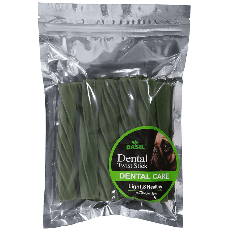 Basil Dental Care Stick Dog Chew Treats
