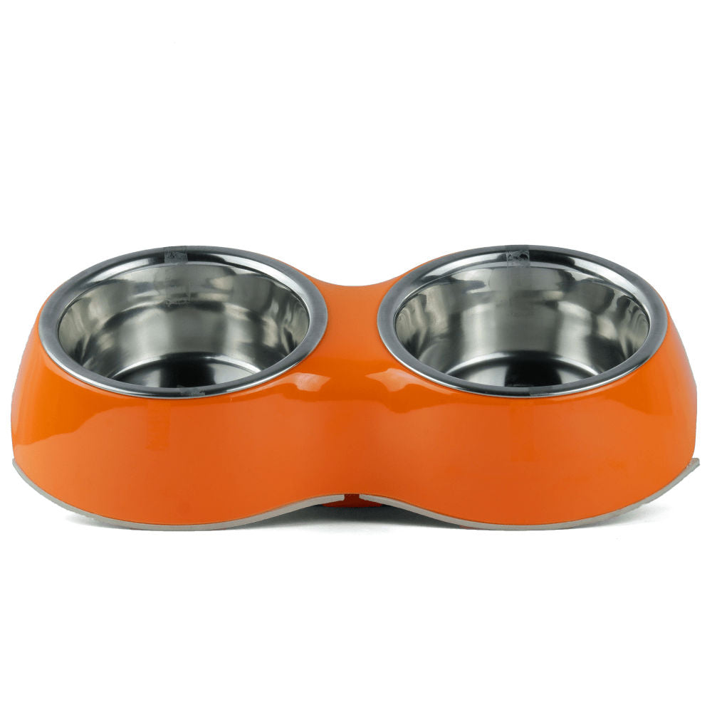 Basil Double Melamine Bowl Dinner Set Orange