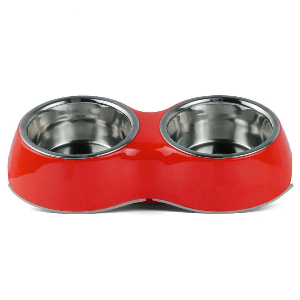 Basil Double Melamine Bowl Dinner Set Red