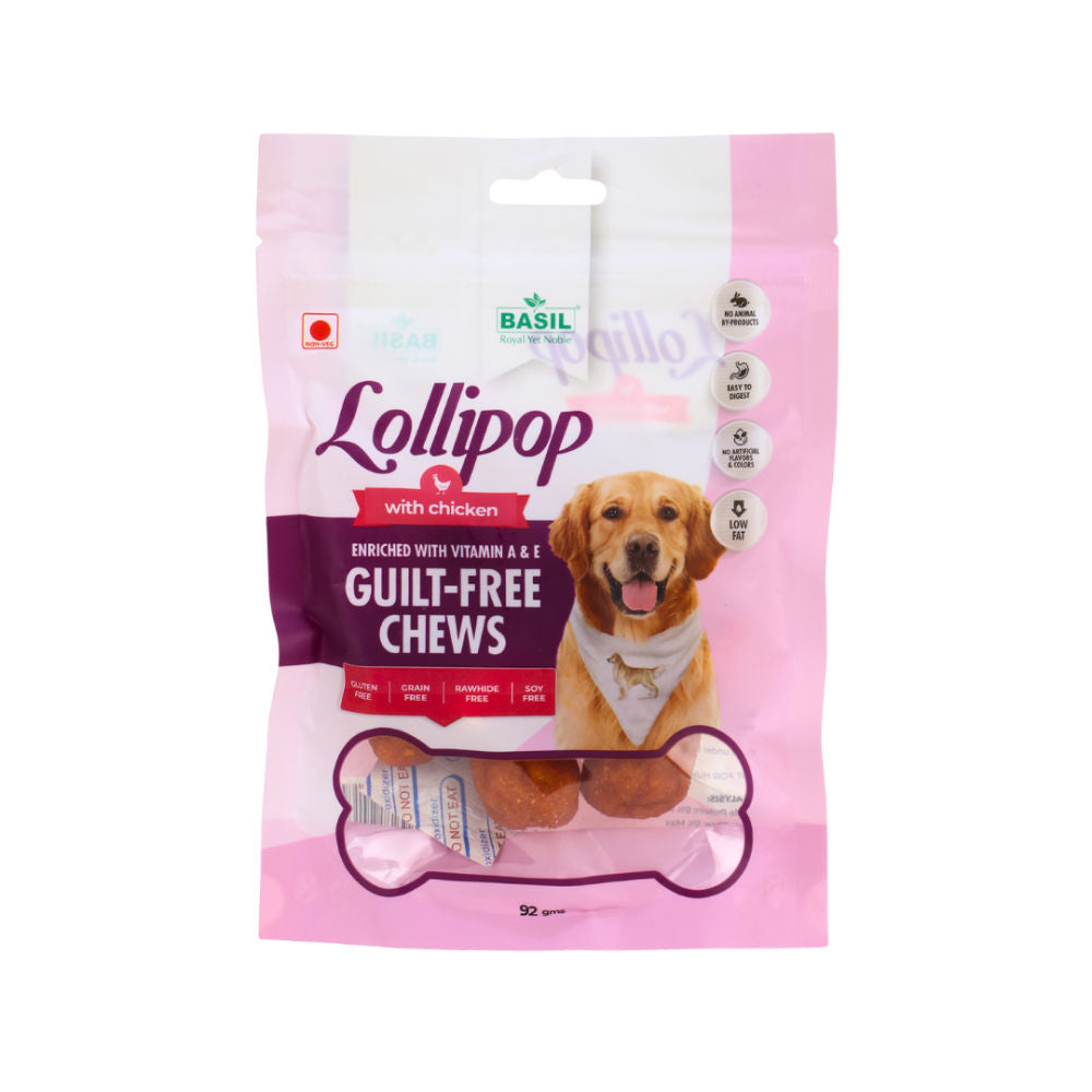 Basil Lollipop With Chicken Dog Chew Treats