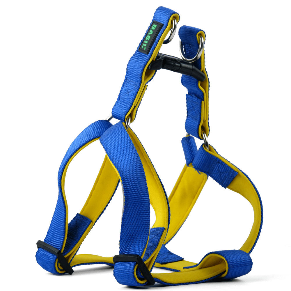 Basil Nylon Padded Adjustable Harness For Dogs Blue