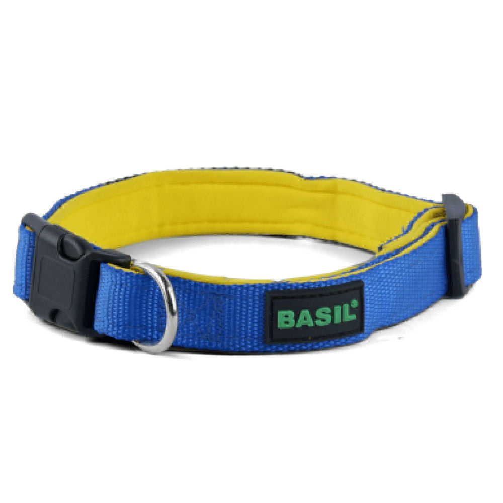 Basil Nylon Padded Collar For Dogs Blue