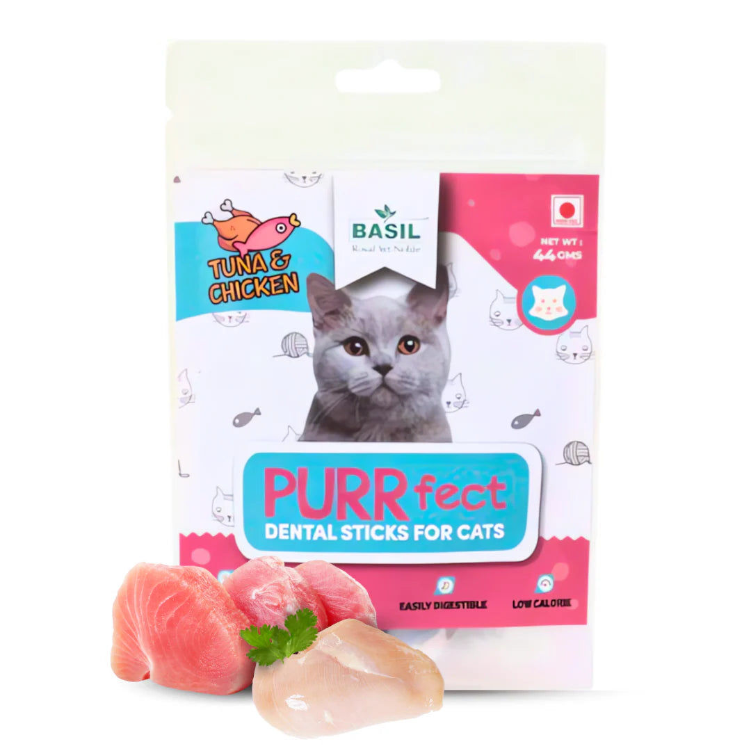 Basil Purrfect Tuna And Chicken Dental Stick Cat Treat
