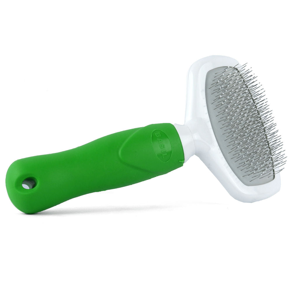 Basil Slicker Brush for Dogs and Cats — side view