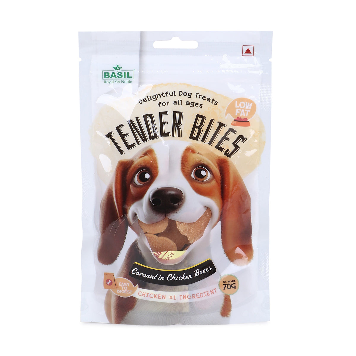 Basil Trender Bites Coconut In Chicken Bone Dog Treats