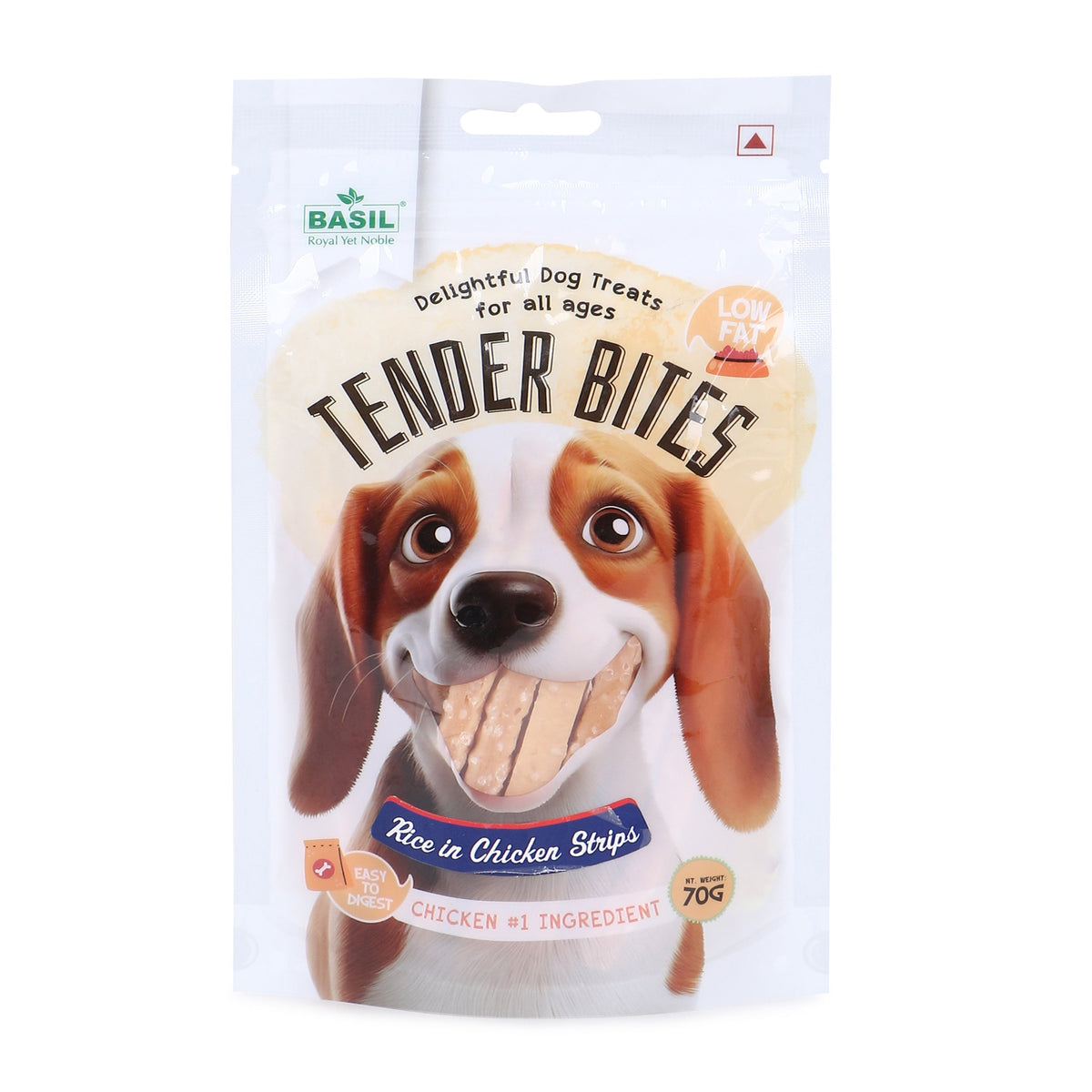 Basil Trender Bites Rice In Chicken Strips Dog Treats