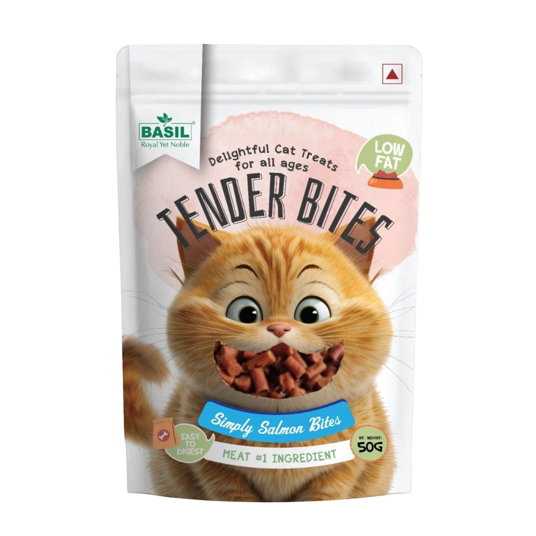Basil Tender Bites Simply Salmon Cat Treats