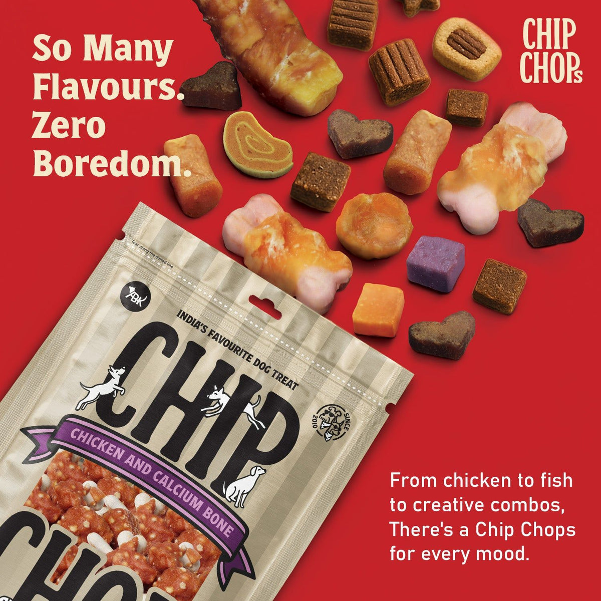 Chip Chops Chicken and Calcium Bone Dog Treats — side view
