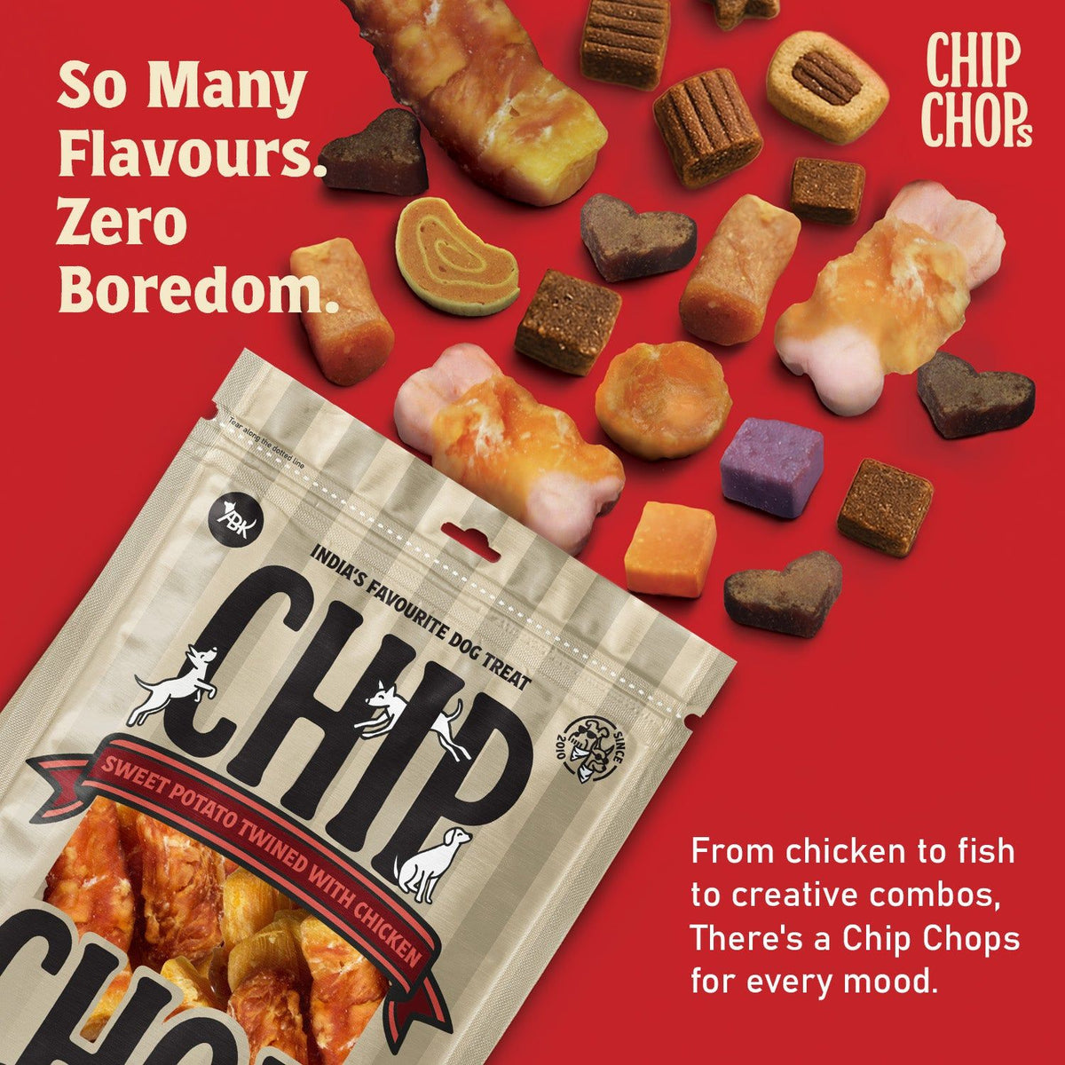 Chip Chops Sweet Potato Chicken Dog Treats — side view