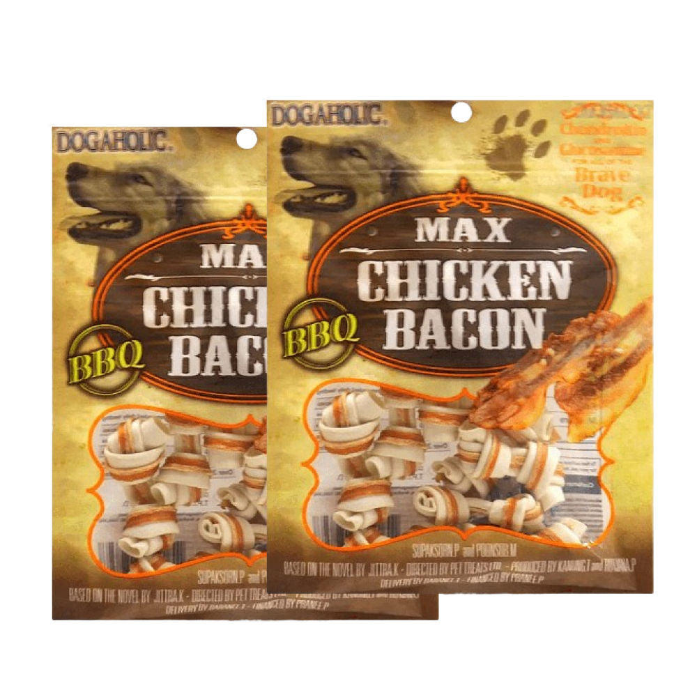 Dogaholic Chicken Bacon Bone BBQ Dog Treat — back view