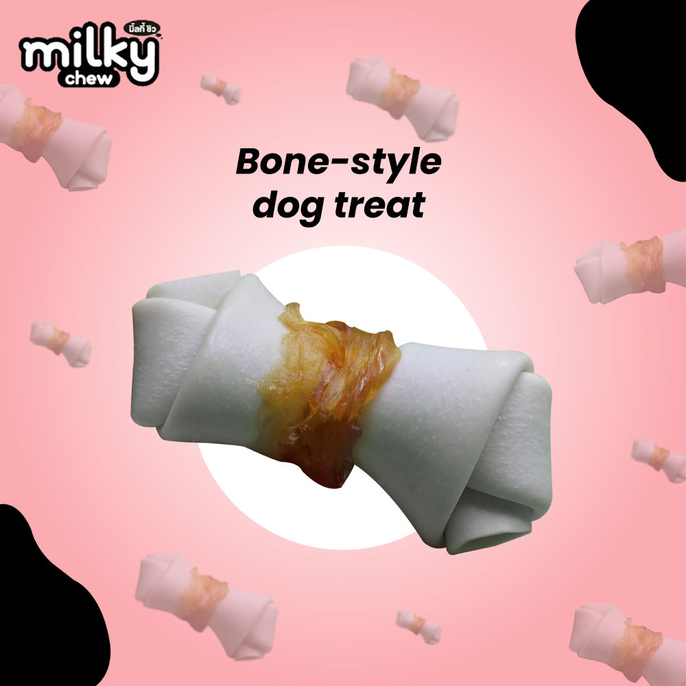 Dogaholic Milky Chew Chicken Bone Style Dog Treats — back view