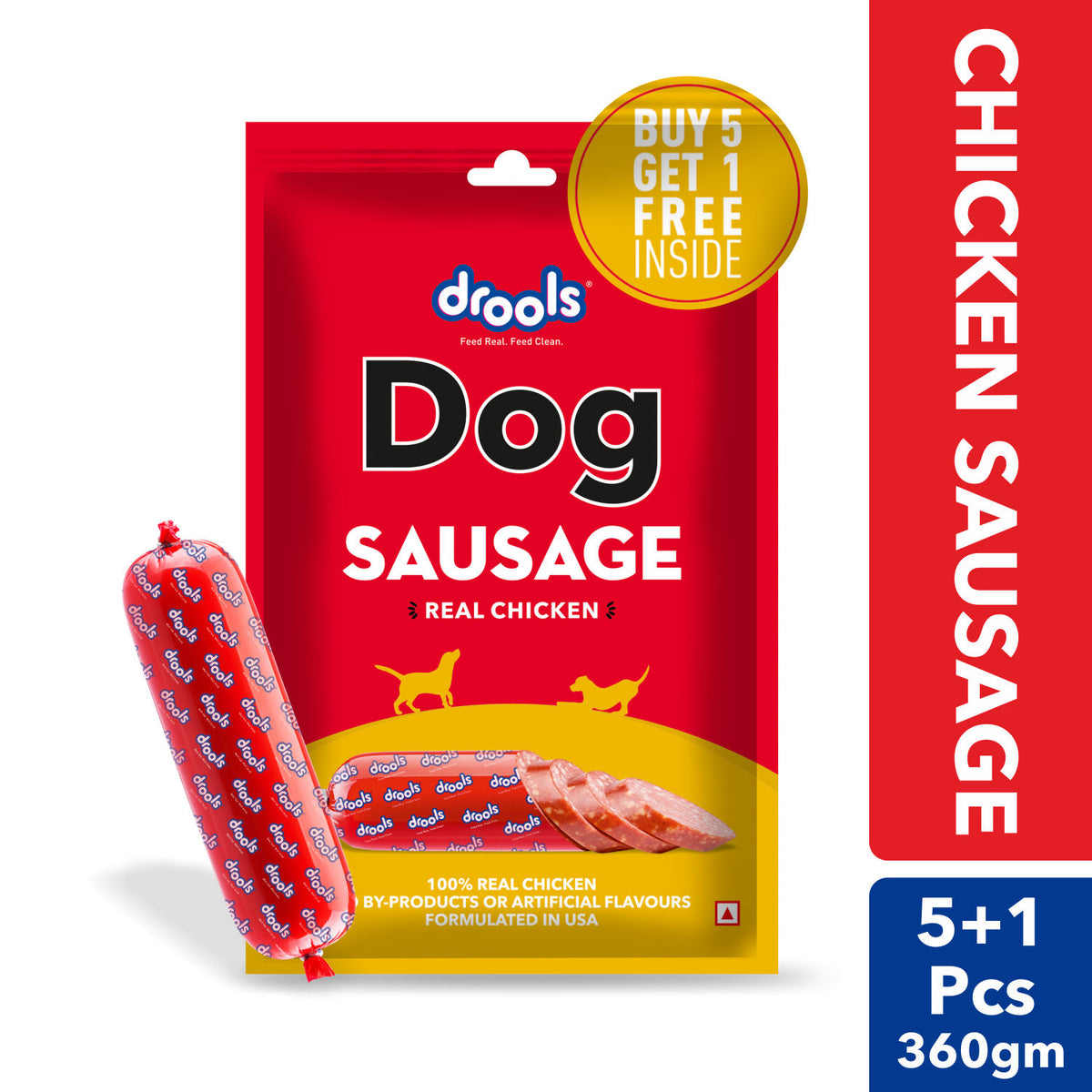 Drools 100 Real Chicken Sausage Treat For Dogs