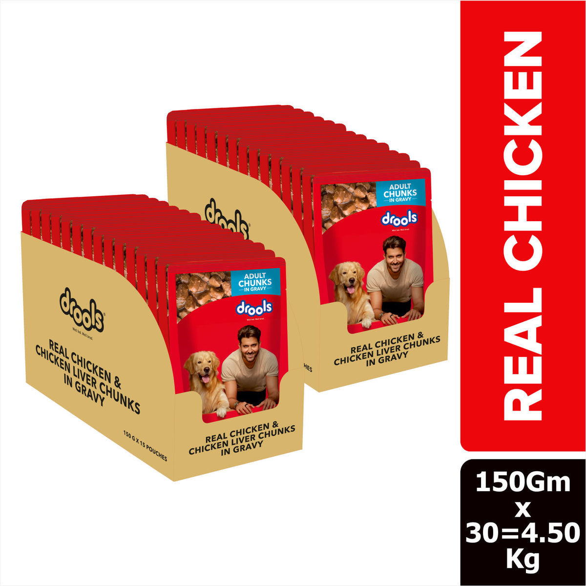 Drools Real Chicken Chicken Liver Chunks In Gravy Adult Dog Wet Food