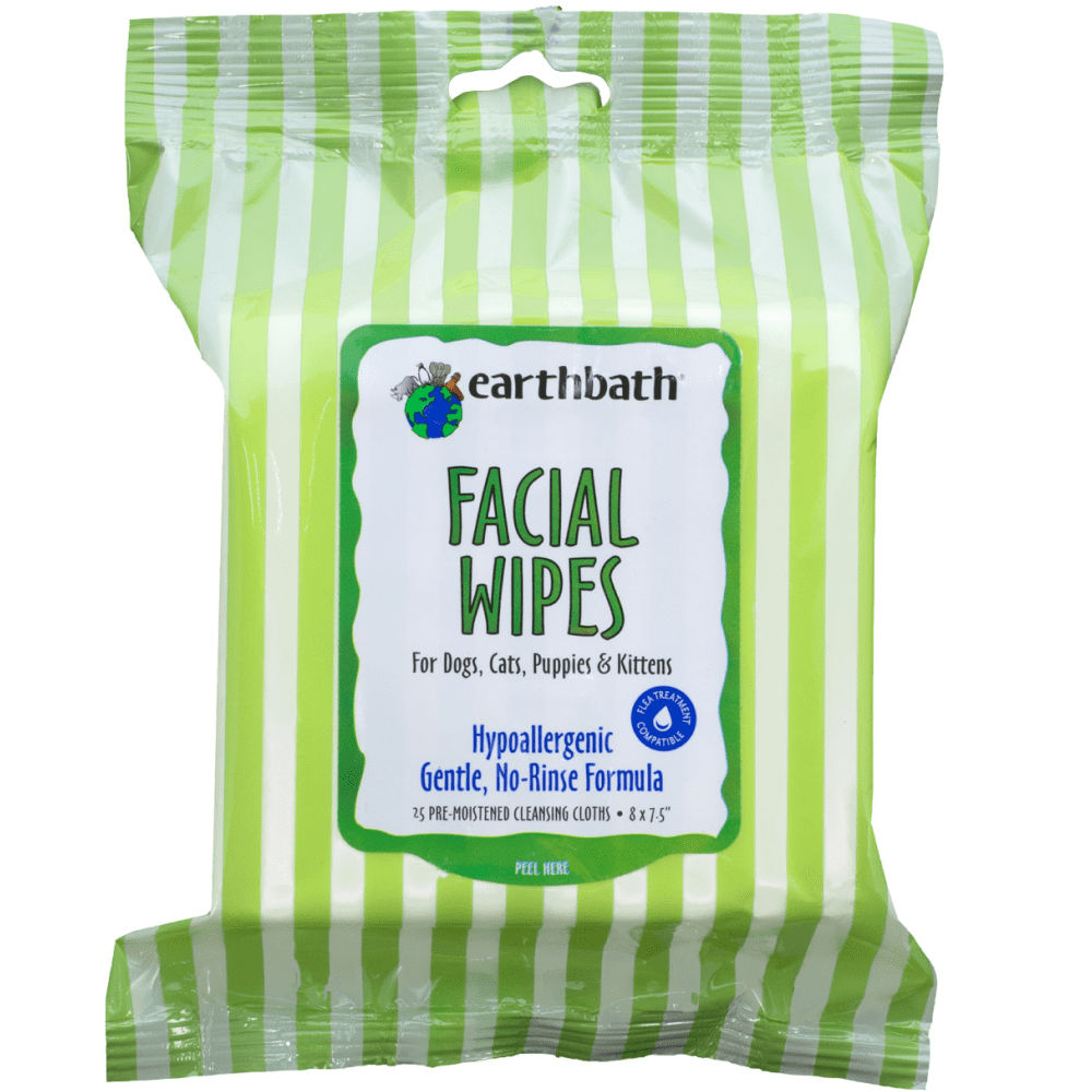 Earthbath Hypo Allergenic Fragrance Free Facial Wipes For Pets