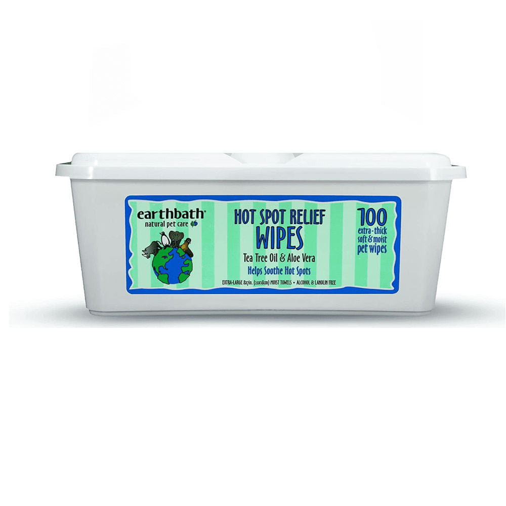 Earthbath Tea Tree Aloe Vera Hot Spot Wipes For Pets