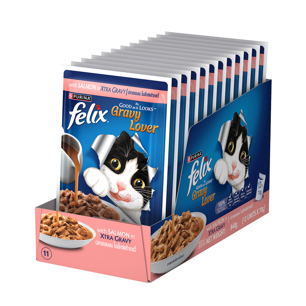 Purina Felix Gravy Lover Salmon Chunks Adult Complete And Balanced Cat Wet Food