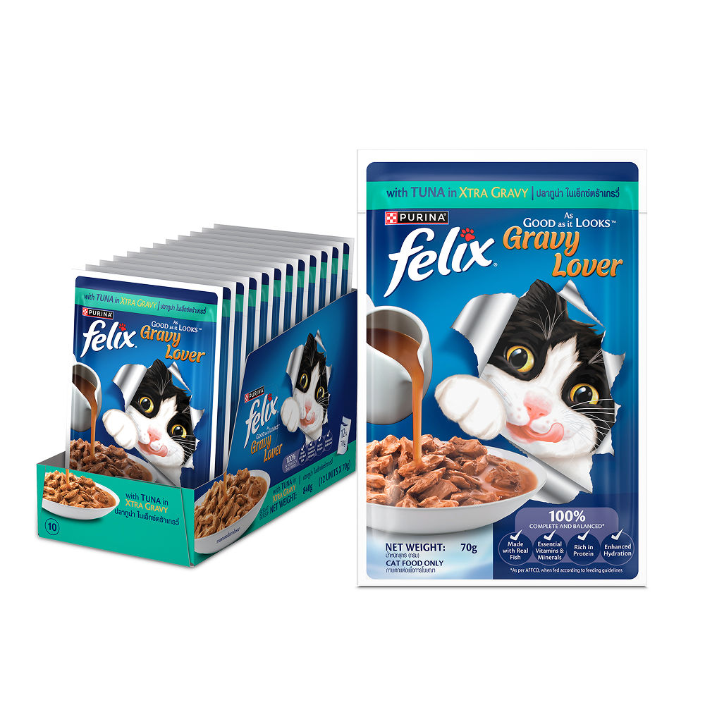 Purina Felix Gravy Lover Tuna Chunks Adult Complete And Balanced Cat Wet Food