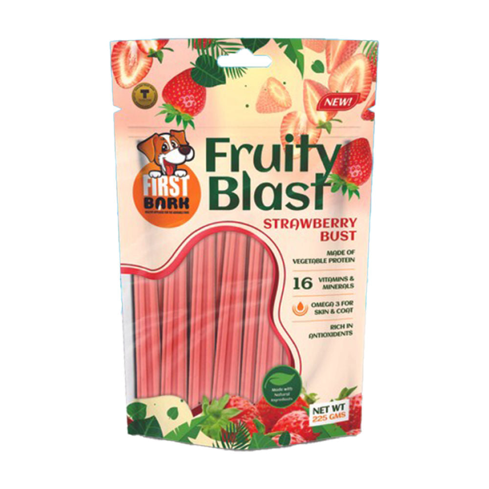 First Bark Fruity Blast Dog Treats Srawberry Bust