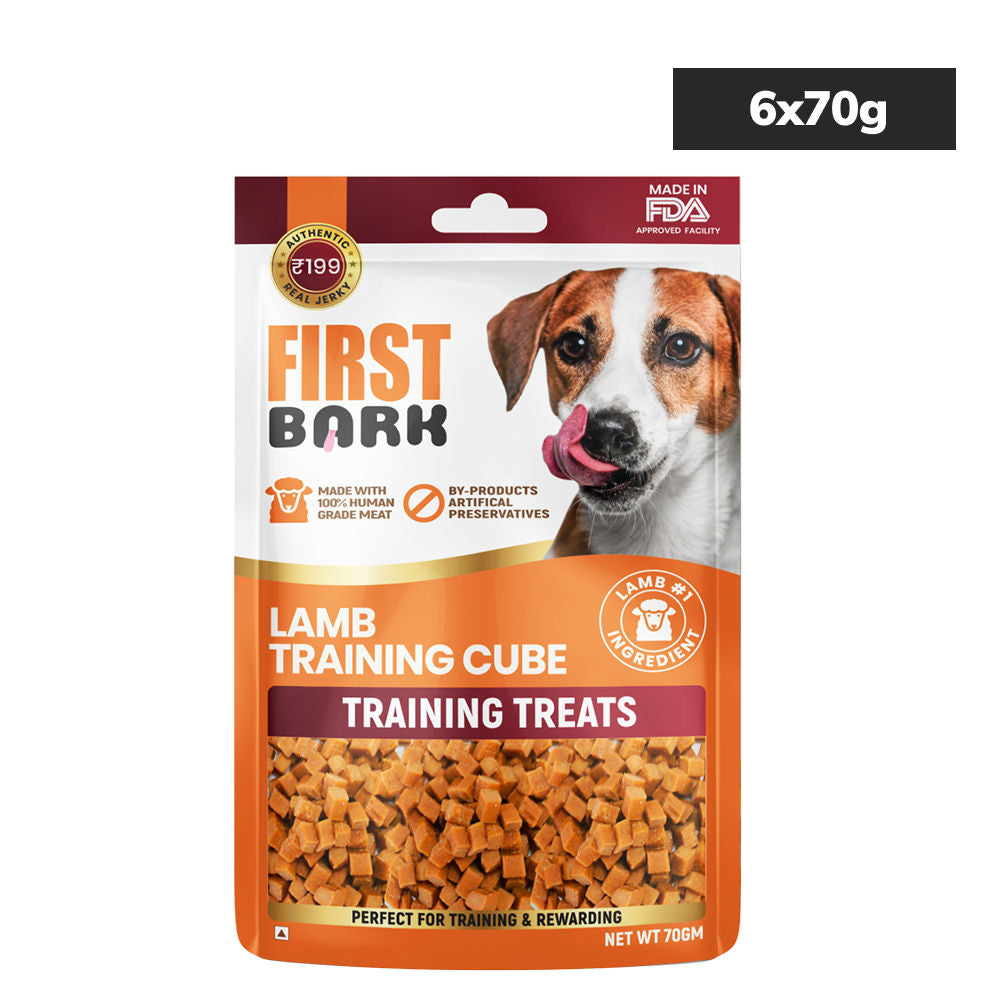 First Bark Lamb Training Cubes Jerky Dog Treat — side view