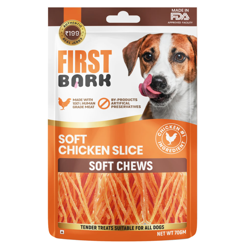 First Bark Soft Chicken Slice Jerky Dog Treat — back view