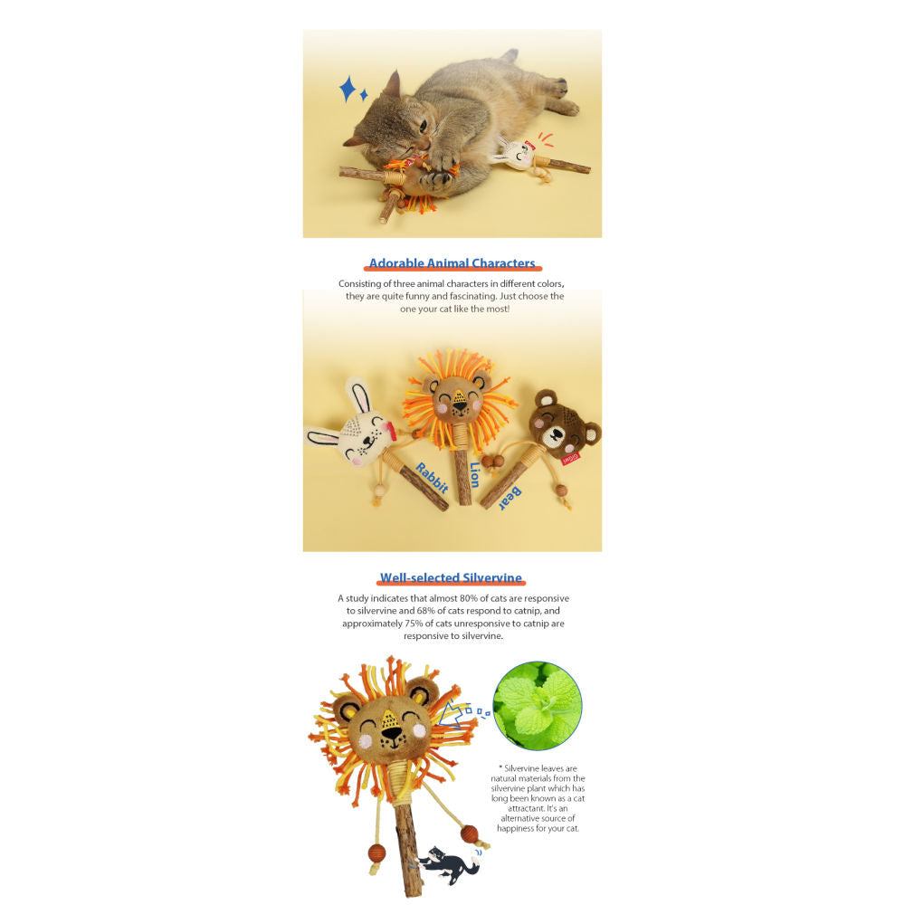 GiGwi Catch and Scratch Eco Line Lion Toy for Cats — in use