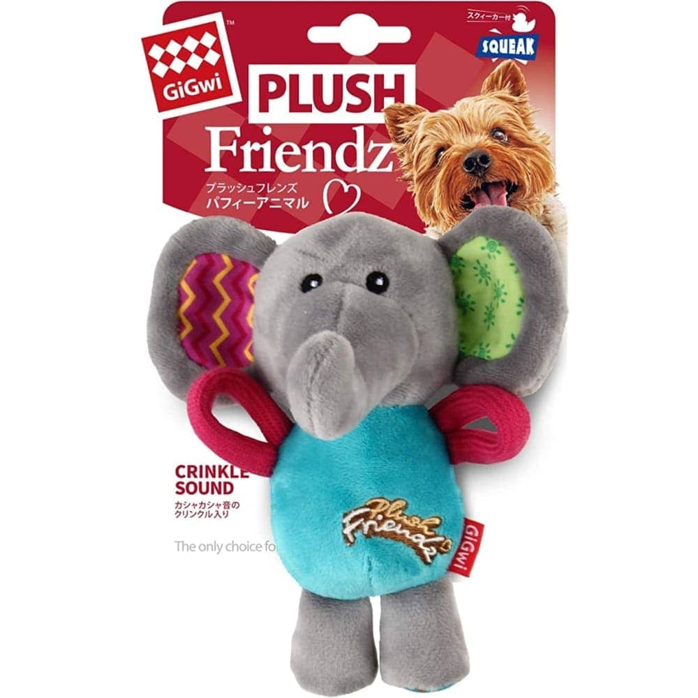 Gigwi Plush Friendz With Squeaker Elephant Toy For Dogs