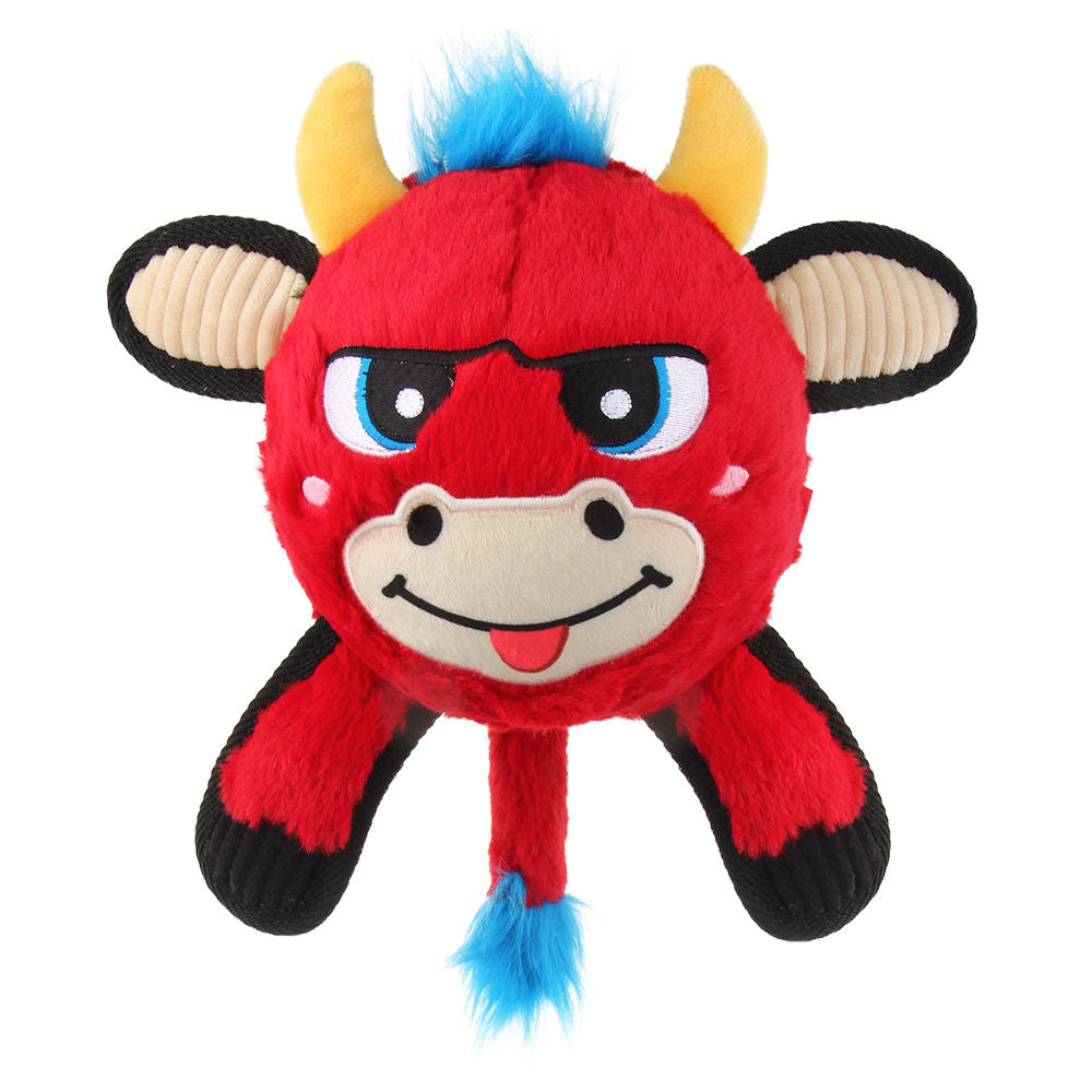 Gigwi Plush Jumball Red Bull Toy For Dogs