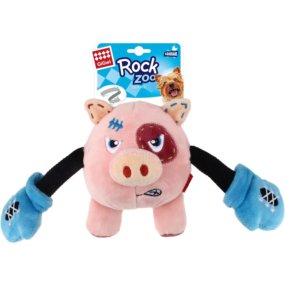 Gigwi Rock Zoo King Boxer Pig Toy For Dogs