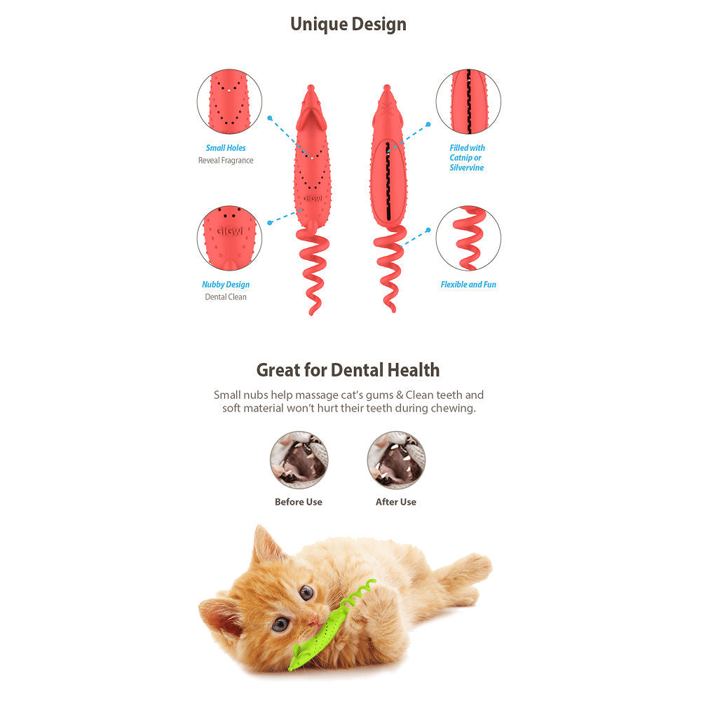 GiGwi Roll Tailed Mouse Toy for Cats — in use