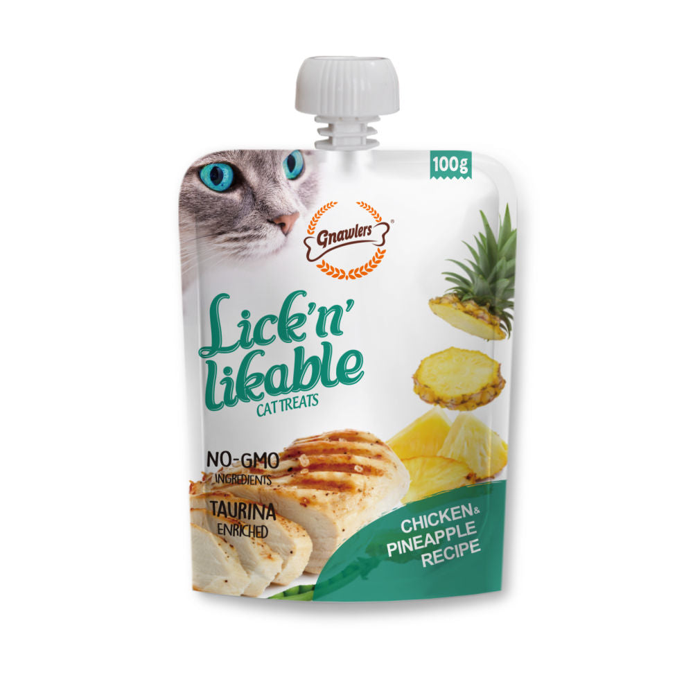 Gnawlers Lick N Likable Cat Treats Chicken Pineapple