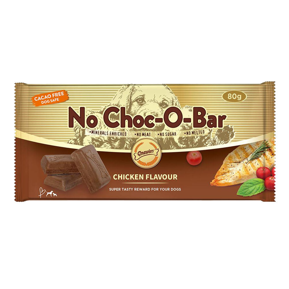 Gnawlers Chicken Flavor No Choc O Bar Dog Treats — in use