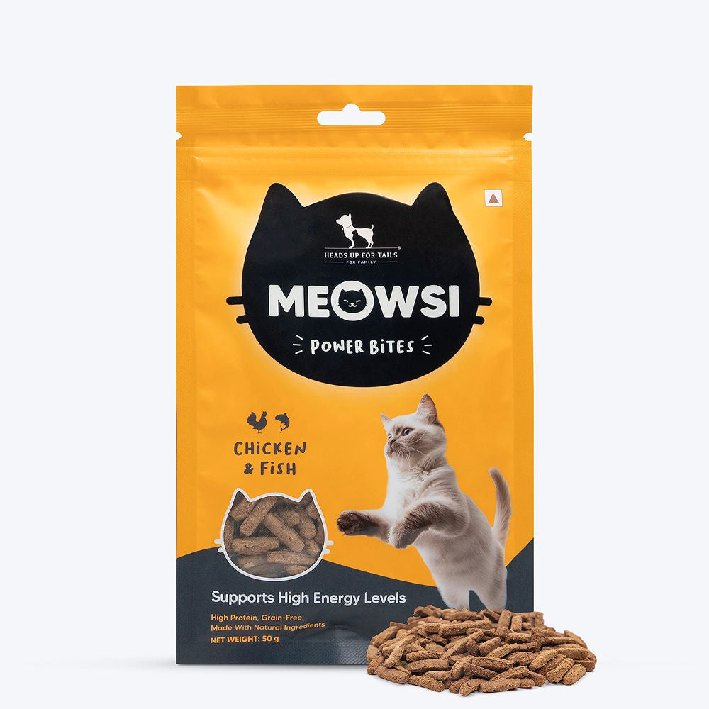 Huft Meowsi Grain Free Chicken Fish Power Bites Cat Treats