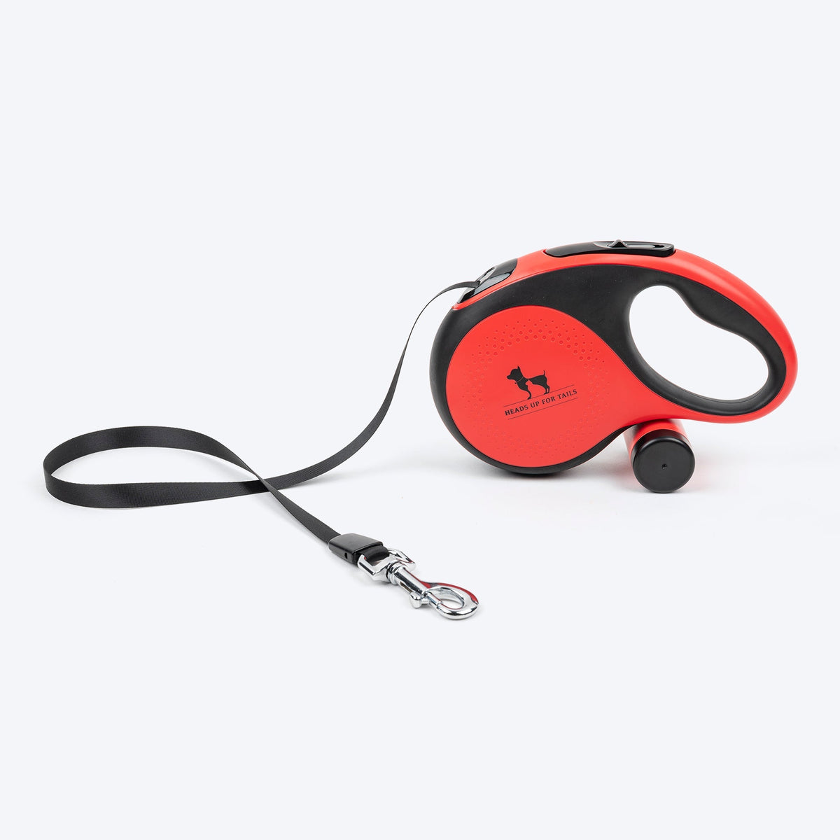 Huft Retractable Leash With Poop Bag Dispenser For Dogs Red