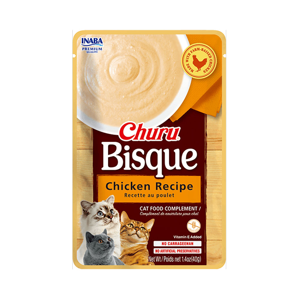 INABA Churu Bisque Chicken Recipe Cat Wet Food — side view