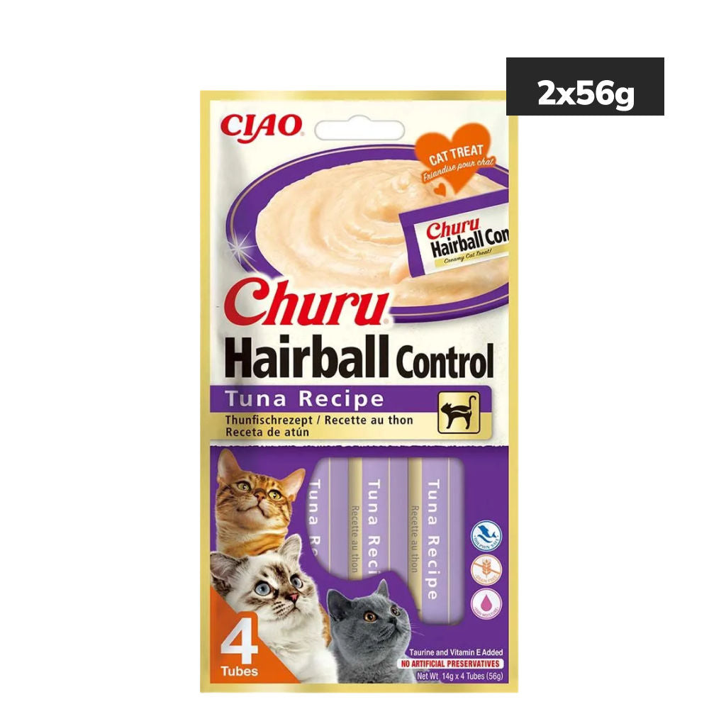 INABA Churu Hairball Tuna Cat Treats — back view