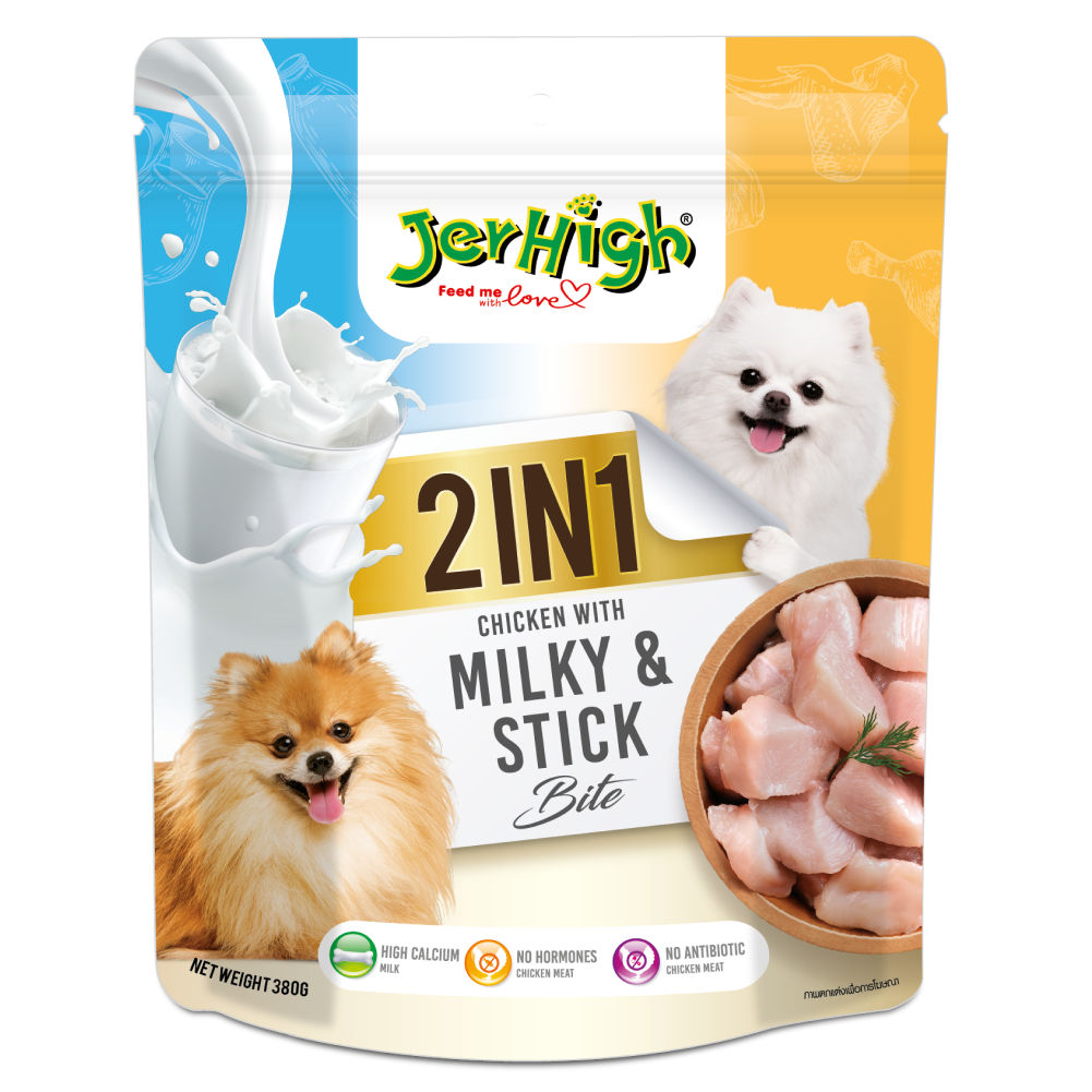 Jerhigh 2In1 Milky Stick Bite Dog Treats