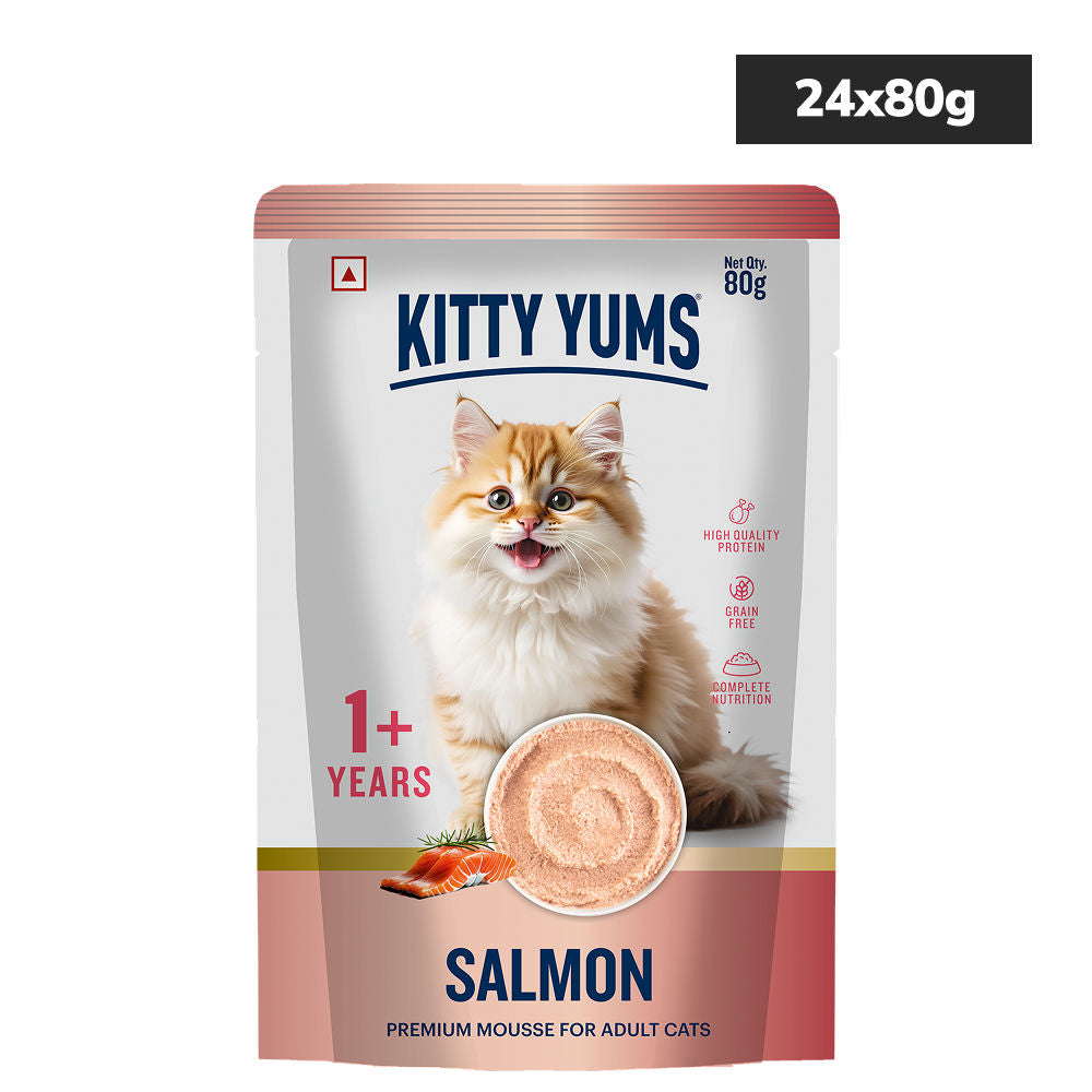 Kitty Yum Salmon Mousse Adult Cat Wet Food