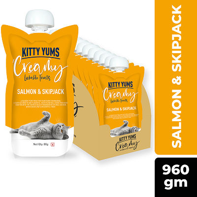 Kitty Yums Lickable Salmon Skipjack Creamy Cat Treat
