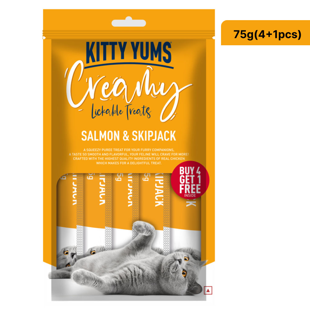 Kitty Yums Salmon Skipjack Creamy Cat Treats 375G Copy