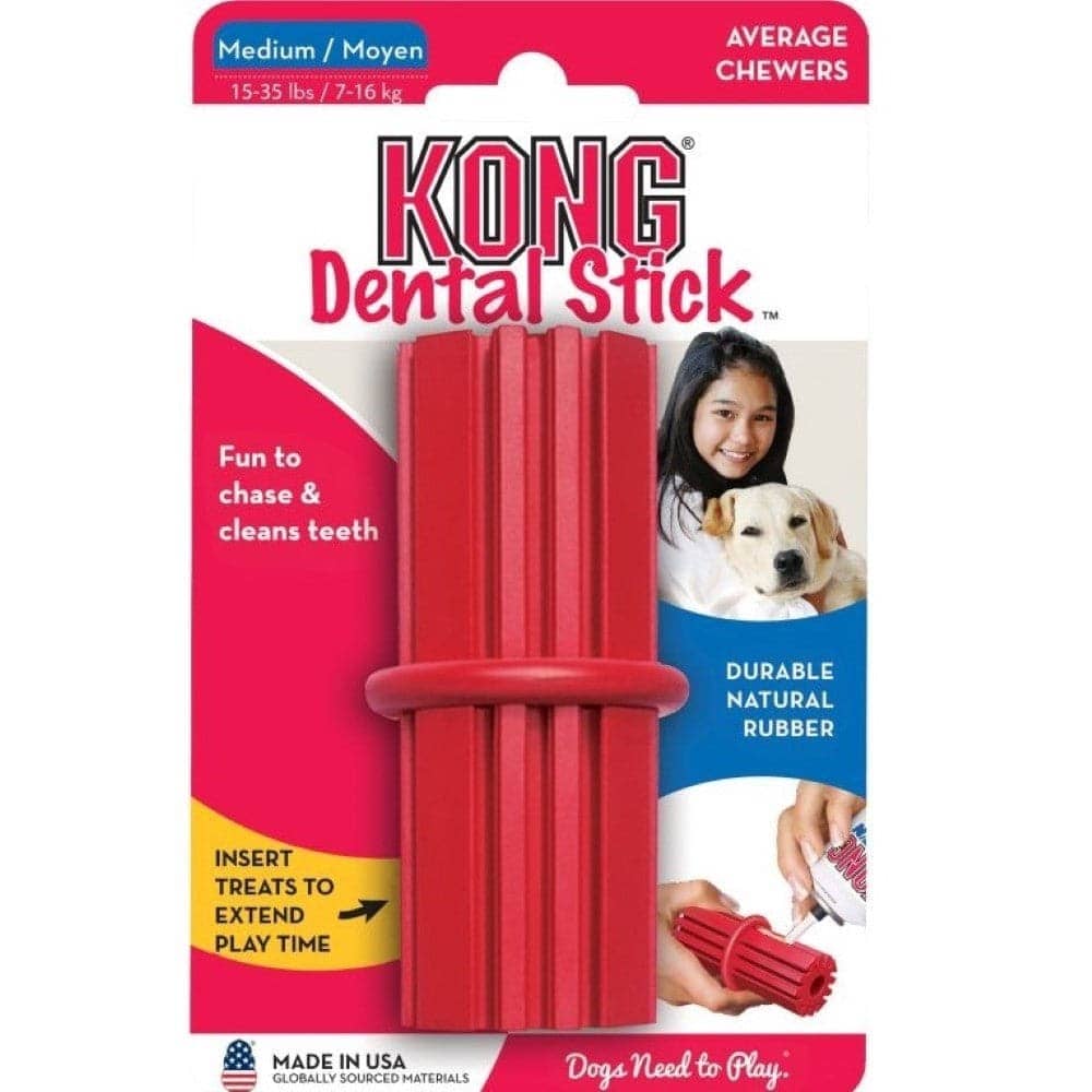 Kong Dental Sticks Toy for Dogs (Red) | For Aggressive Chewers — back view
