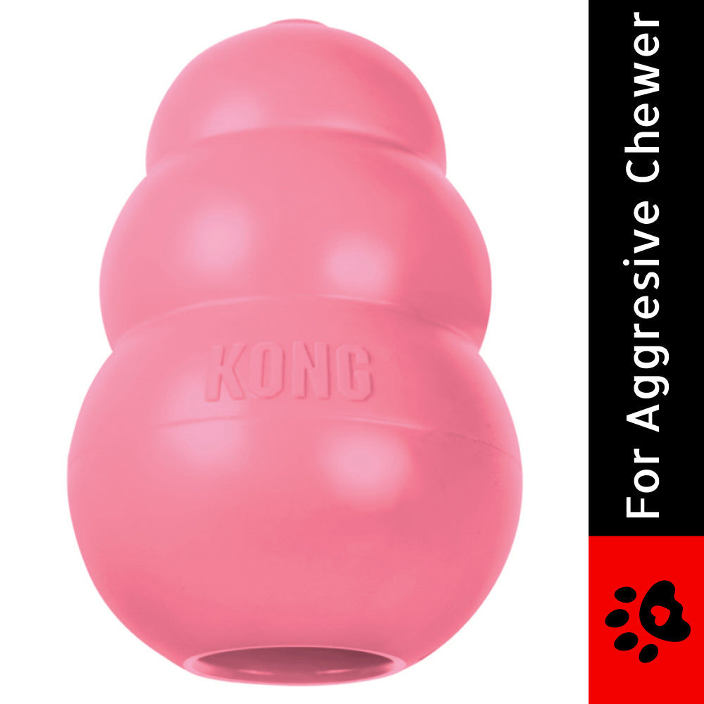 Kong Puppy Toy for Dogs (Pink) | For Aggressive Chewers — side view