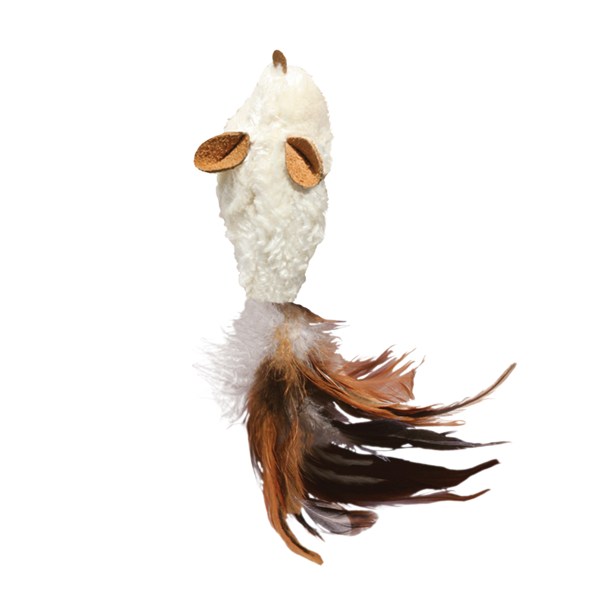 Kong Refillables Feather Mouse Toy For Cats Brown