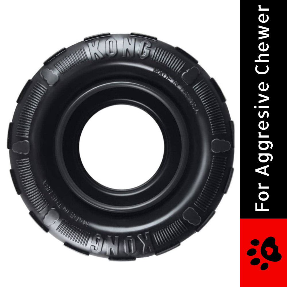 Kong Tire Toy for Dogs (Black) | For Aggressive Chewers — side view