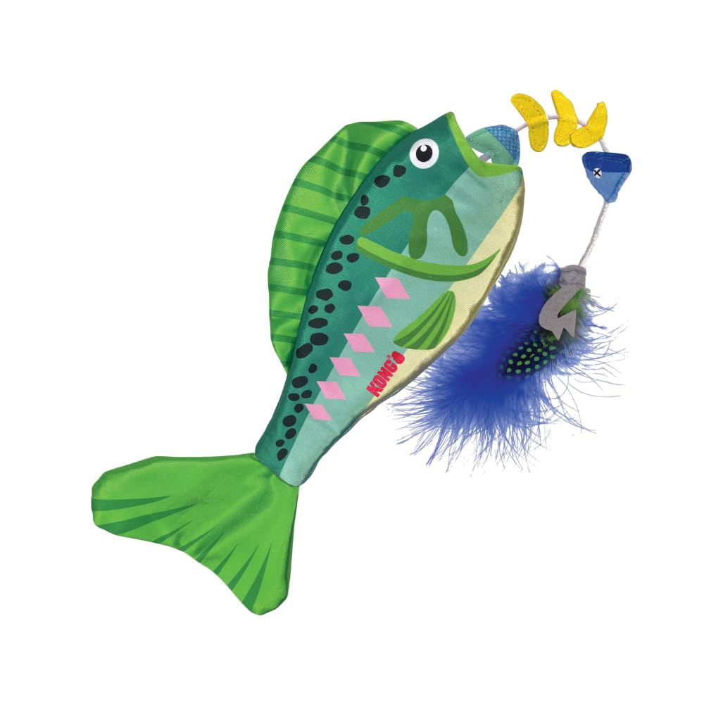 Kong Wrangler Angler Fish Toy For Cats Assorted