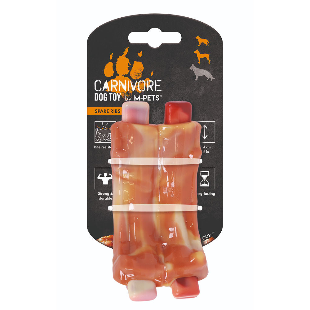 M Pets Carnivore Spare Ribs Bacon Scented Chew Toy For Dogs Orange