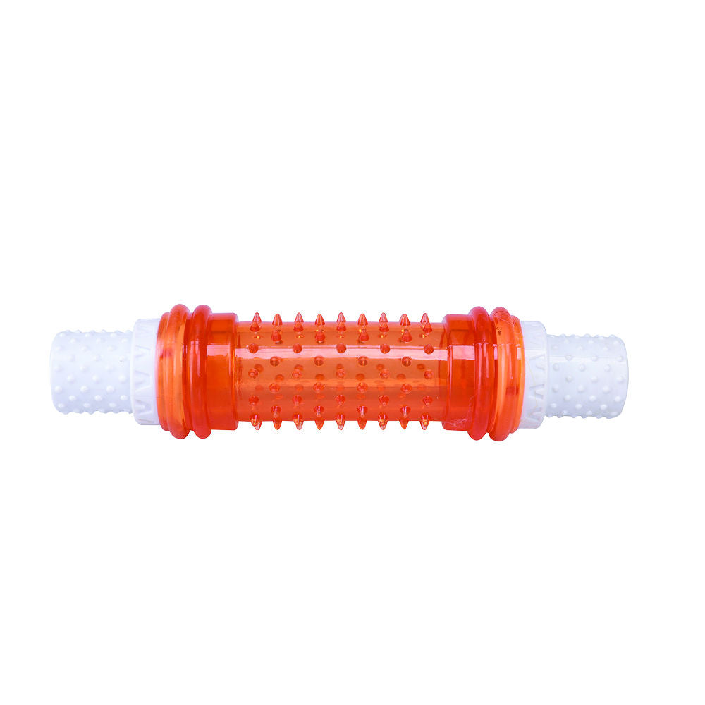 M Pets Yummy Bacon Scented Stick Toy For Dogs White And Orange